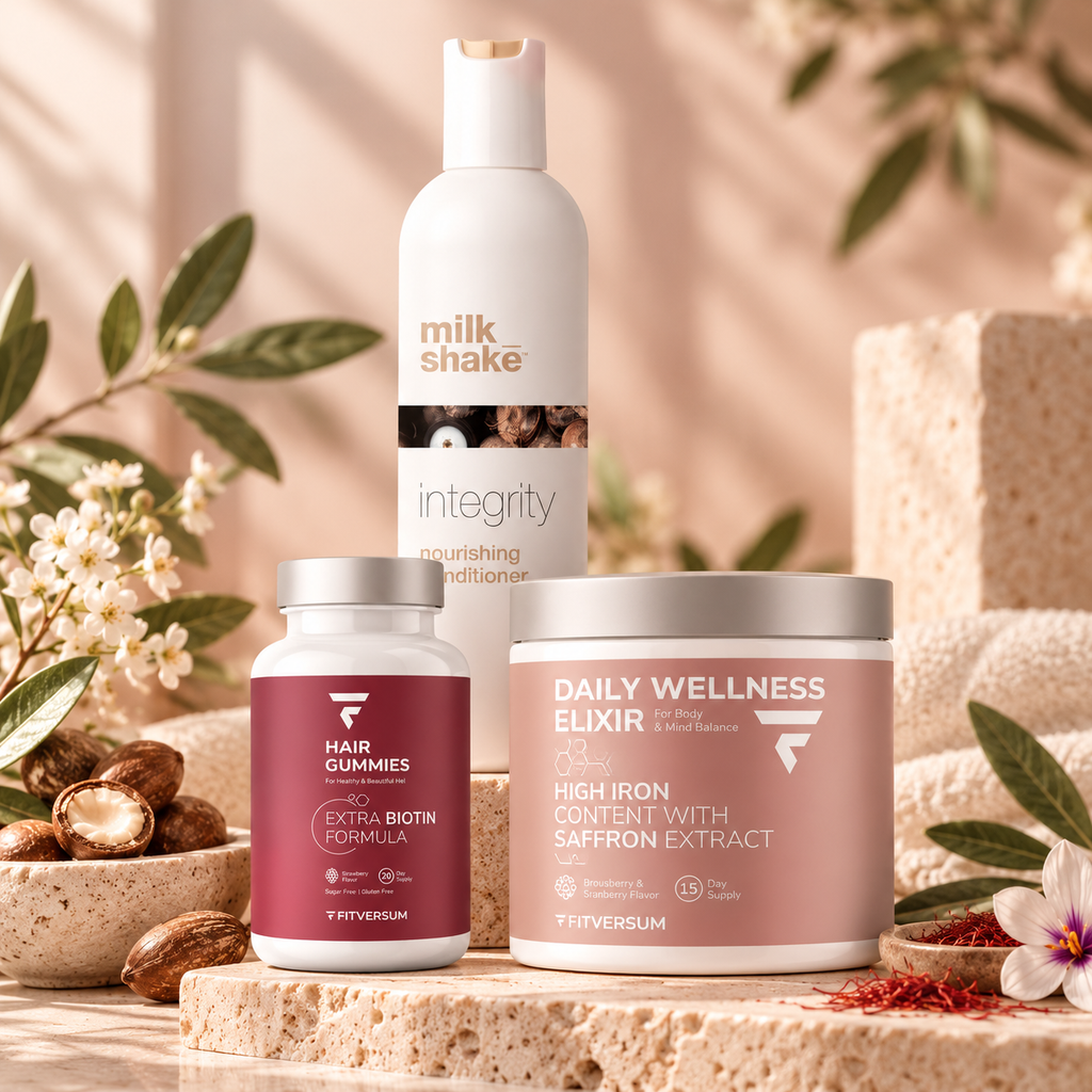 Hair Gummies + Daily Wellness Elixir + Integrity Nourishing kondicionáló