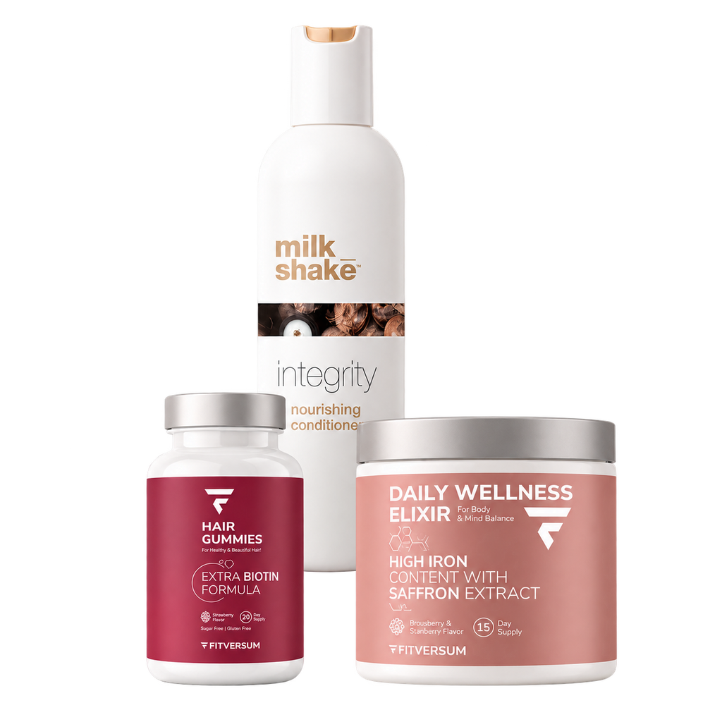 Hair Gummies + Daily Wellness Elixir + Integrity Nourishing kondicionáló