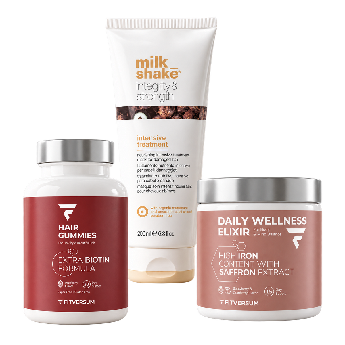 Hair Gummies + Daily Wellness Elixir + Integrity Intensive Treatment